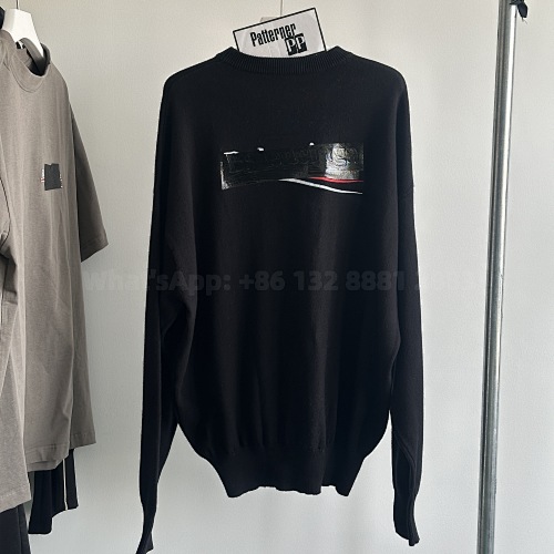 Balg Obscured Logo Embroidery Sweater Cardigans Black