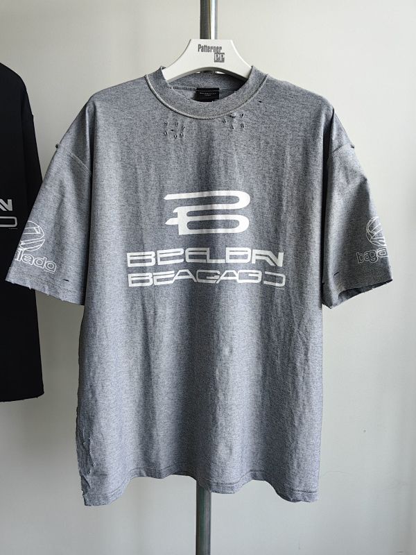 Balenciaga Blcg Grey Printed Short Sleeves