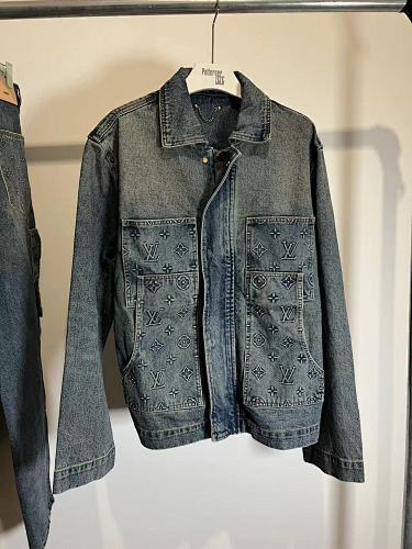 Louis Relief Embossed Denim Jacket