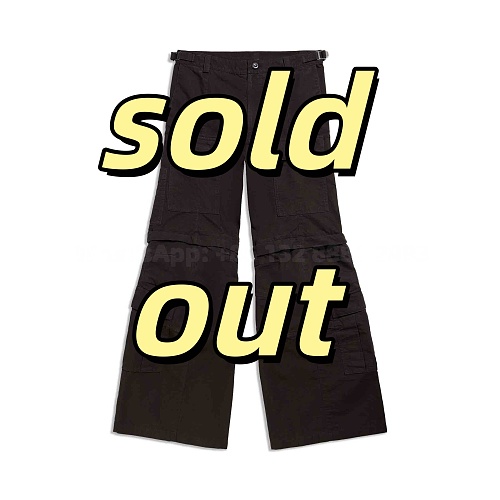 Balenciaga Blcg Flared Cargo Pants IN Black Cotton Ripstop Made In Italy