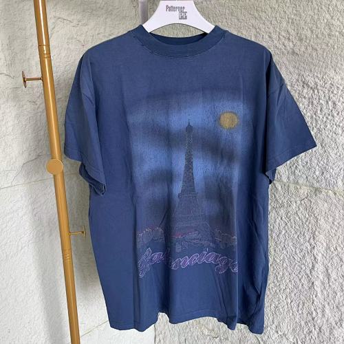 Balenciaga Blcg Iron Tower Blue Short Sleeved