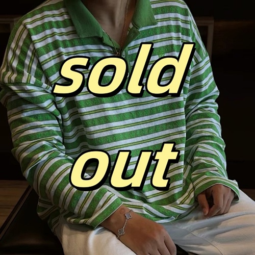 Chrome Hearts CH Green Stripe Dagger Cross Logo Polo