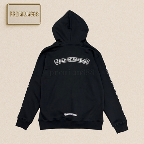 Simple Sanskrit Letter Small Logo 42-piece Pure Cotton Pull-over Hooded Sweatshirt