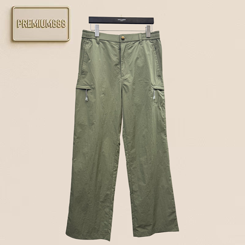 1v Louis Pocket Logo Embroidered Woven Work Pants