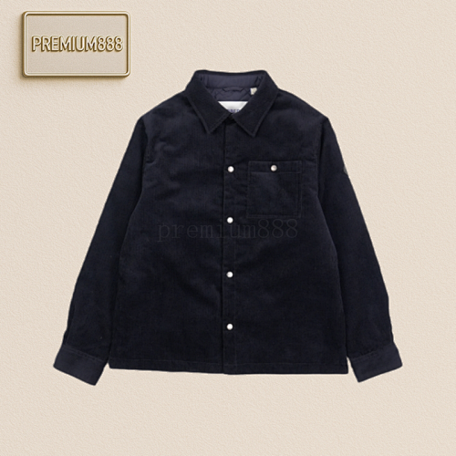 Bbr Corduroy Cotton Coat In Navy Blue