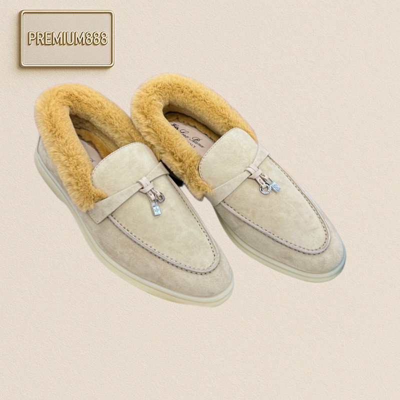 Loro Piana Summer Charms Walk Women's Fur Loafers