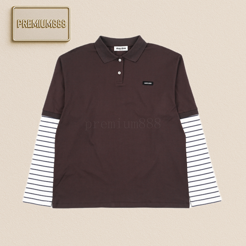 Miu Miu Dark Brown Main Fabric 60-count Double-ply Combed Long-staple Cotton Plain Weave 100 Cotto