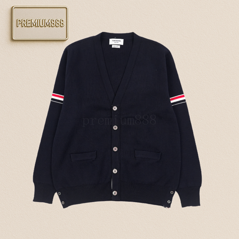 TB 25Fw Arm Ribbon Cardigan Coat - Navy Blue