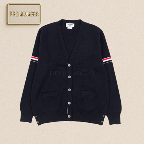 TB 25Fw Arm Ribbon Cardigan Coat - Navy Blue
