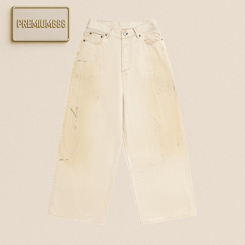 Acne Blurry Spray Paintaged Wide Leg Denim Jeans