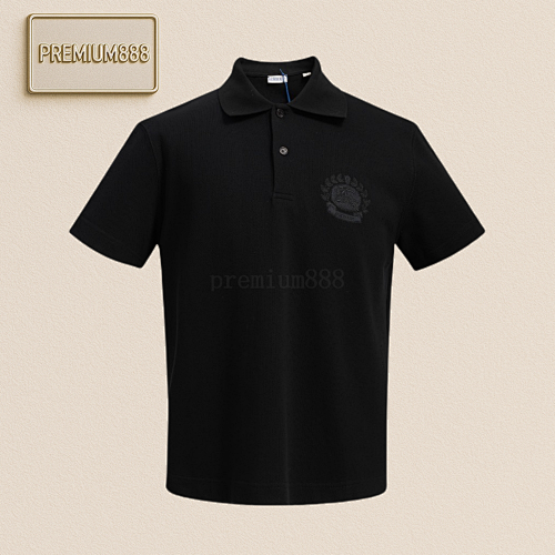 Burberry Warhorse Embroidered Blk Polo Shirt