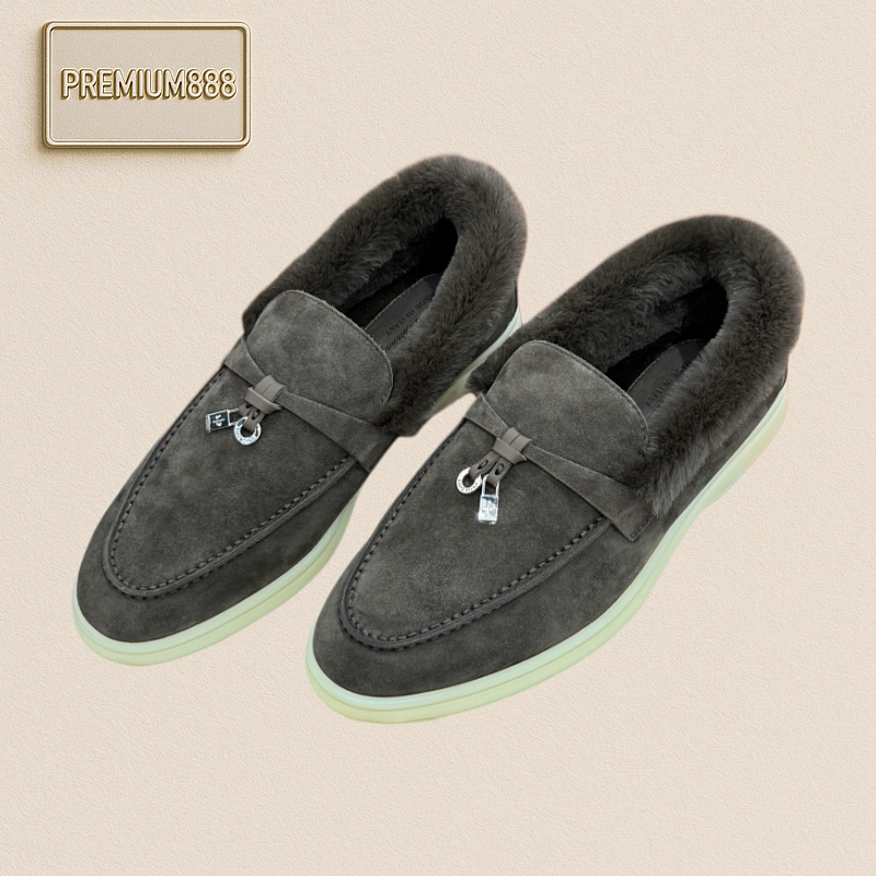 Loro Piana Summer Charms Walk Women's Fur Loafers