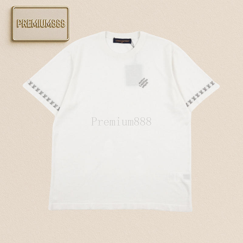 L V Arm Jacquard Knitted Short Sleeves