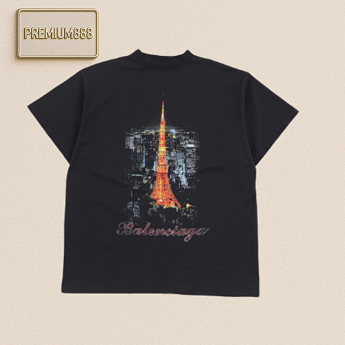 Balenciaga Balencia Ga Eiffel Tower Short Sleeves
