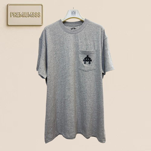 Chrome Hearts CH Crocin Flowery Bamboo-Striped Cotton Padded Short-Sleeved T-Shirt
