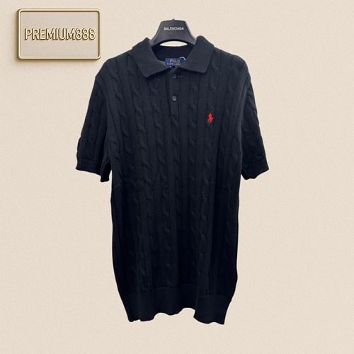 Ralph Lauren Cotton Twill Knitted Polo Shirt Short Sleeve