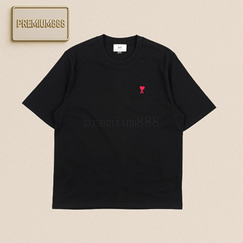Ami Small Heart Logo Embroidered Short Sleeves