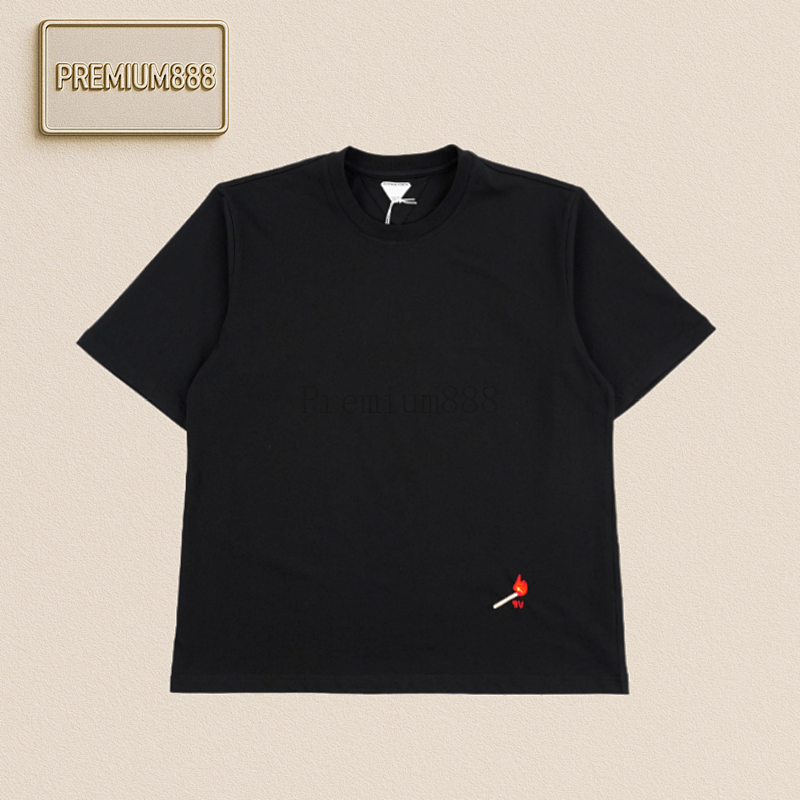 BV Little Matchstick Embroidered Folded Sleeve Short Sleeve