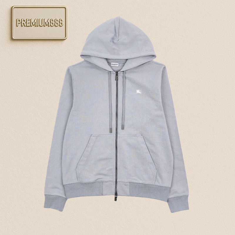 Bbr Embroidered Zipper Hoodie