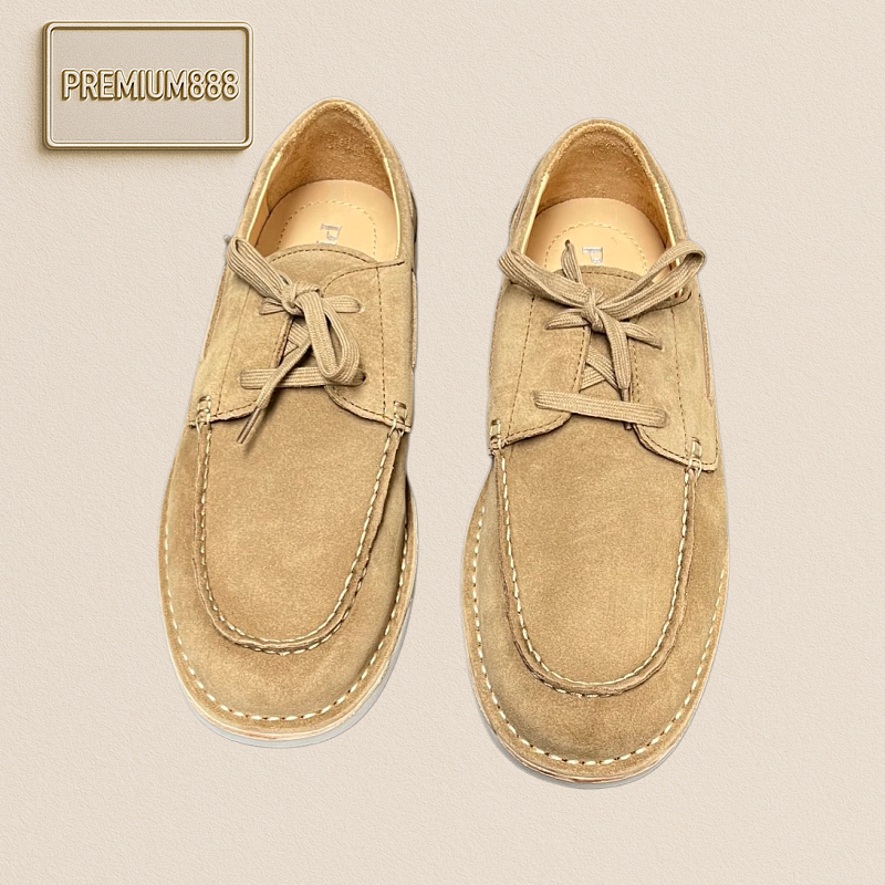 Prada Men's New Leather Loafers With Laces