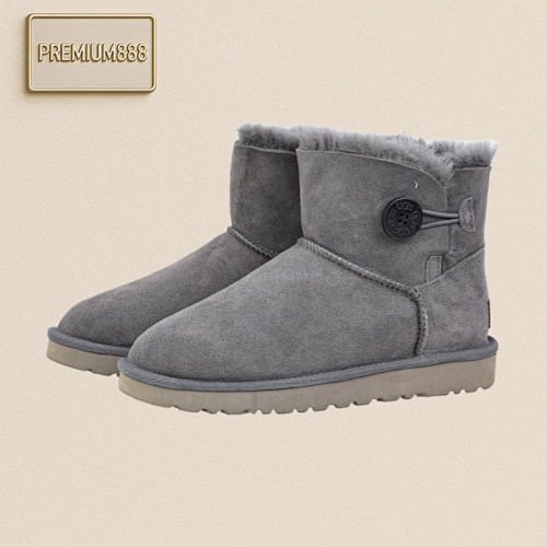 Ugg Bailey Mini Wooden Buckle Sheepskin All-in-one Snow Boots For Women