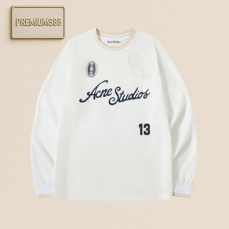 Acne Retro Jacquard Polo Shirt Long Sleeve