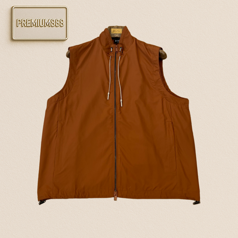 Zegna Jenia Stand-up Collar Double Drawstring Casual Jacket