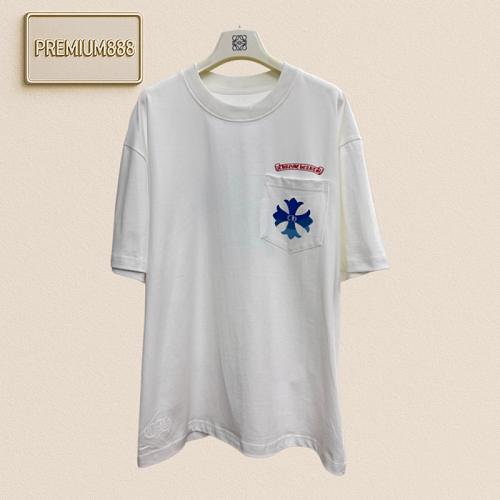 Chrome Hearts CH Crocin Lettered Jacquard Blue Gradient Print Short-Sleeved T-Shirt