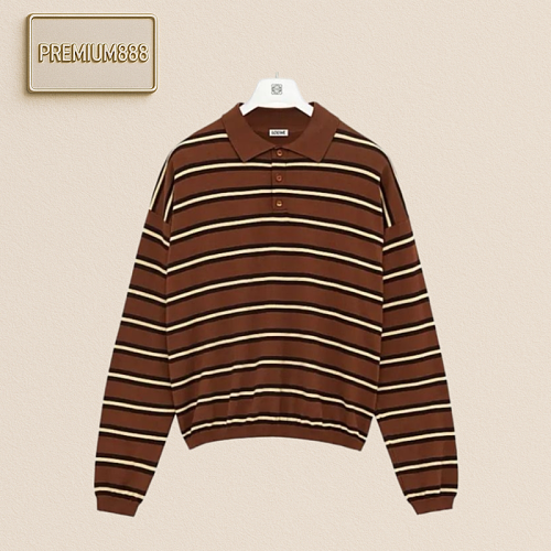 Loewe Striped Embroidered Polo Shirt