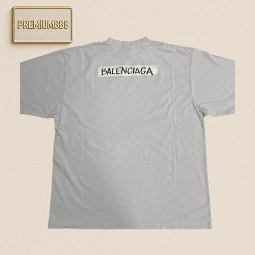 Balenciaga Ink Letter Vinyl Short Sleeve Shirt