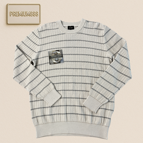 Off-White Bri Linen Blended Round-neck Long-sleeved Knit Sweater Description