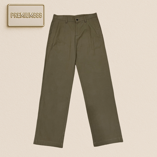 LP NooyiPianya Back Embroidered Double Pocket Pleated Casual Pants
