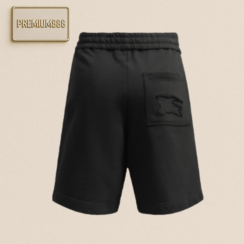BU Rberry Cotton Warhorse Applique Shorts Blk