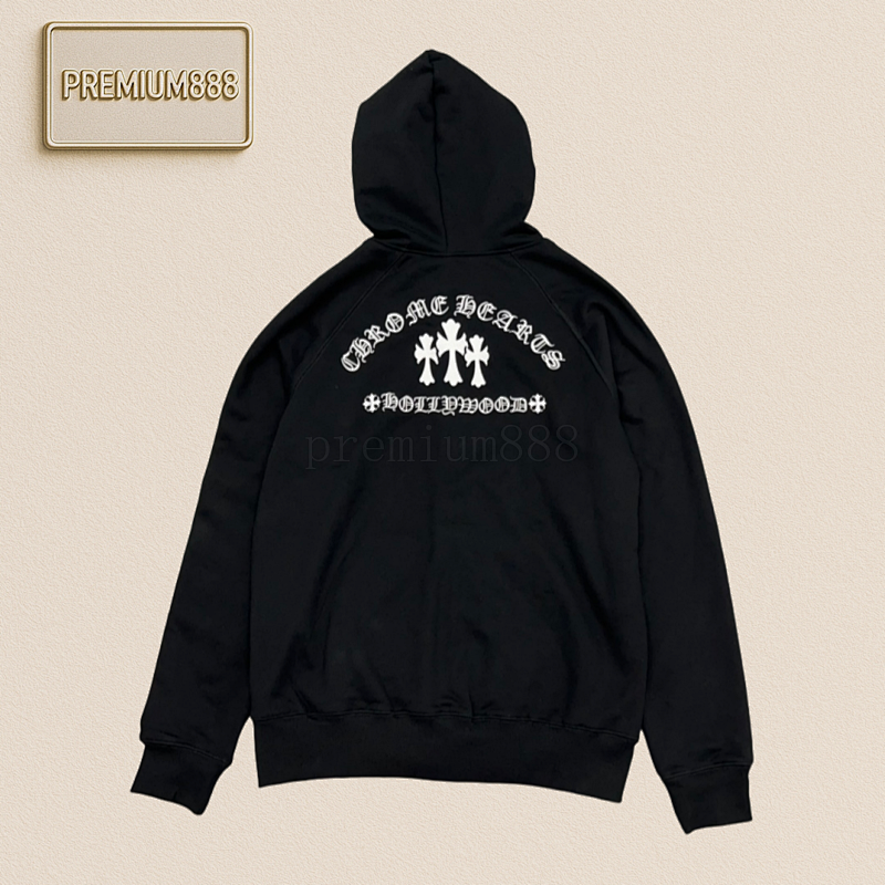 The Latest Limited Edition Pure Cotton Hoodie With Cross-embroidery And Double Lapel From