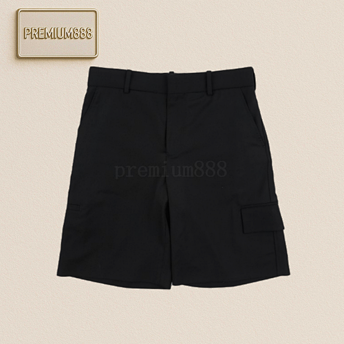L V Wool Casual Shorts Black