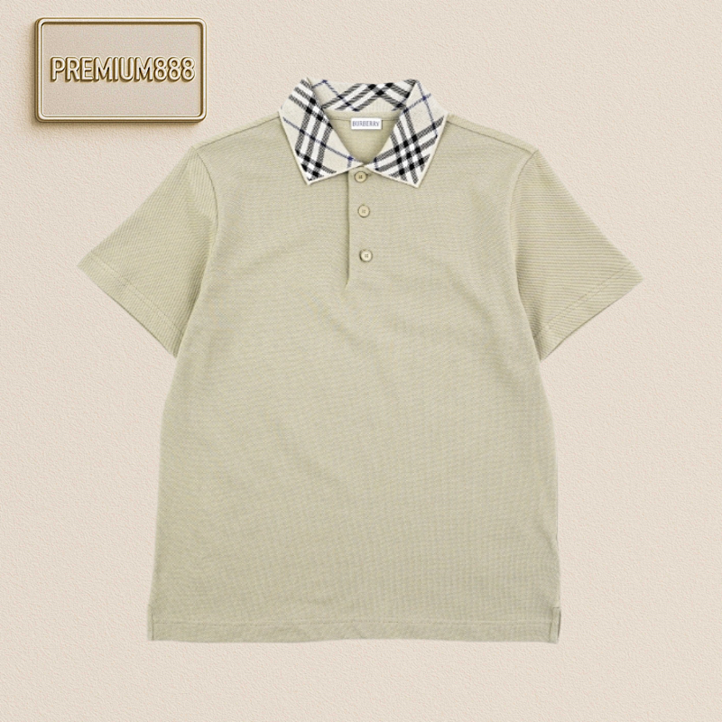 Bu Rberry's New Couple Plaid Collar Polo Shirt