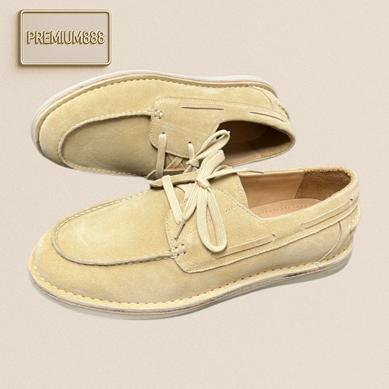 Prada Men's New Leather Loafers With Laces