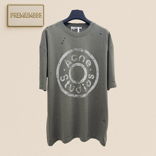Acne Studios Distressed And Aged Logo-print Short-sleeved T-shirt