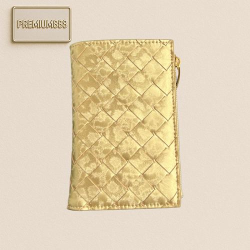 BV New Product - Double Zip Wallet - Comes With A Shiny Silver-toned Woven Wallet. The Wov