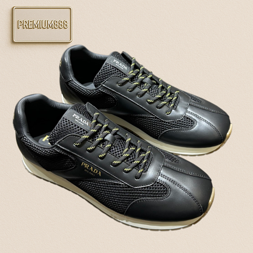 Prada Enamel Triangle-shaped Metal Logo On The Upper