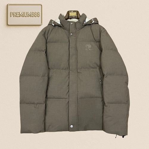 Loro Piana Casual Embroidered Hooded Zipper Down Jacket