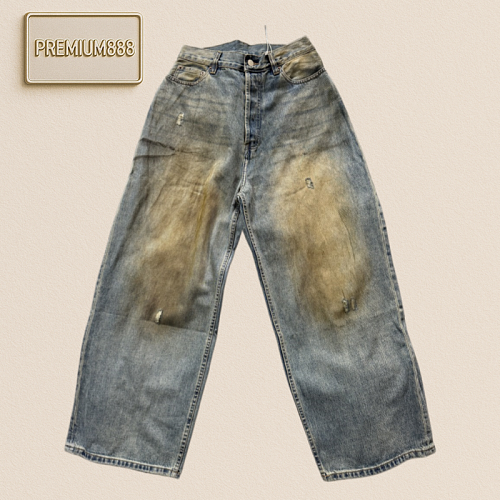Product In Stock Acne Bagged Jeans With Sequins And Stained Fabric