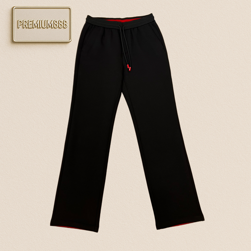 Kiton Red-edge Embroidered Wide-leg Casual Jogger Pants