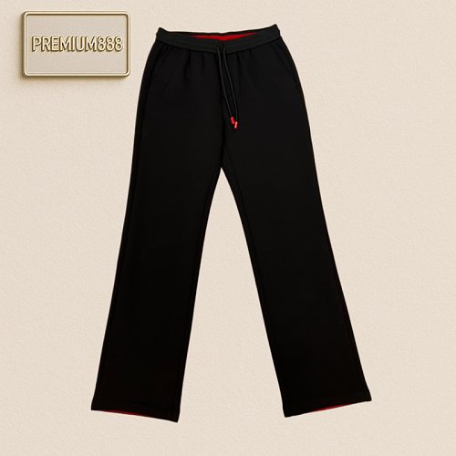 Kiton Red-edge Embroidered Wide-leg Casual Jogger Pants