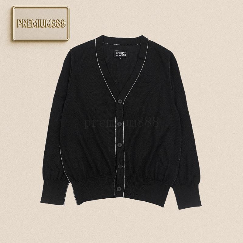 MM6 25Fw Line Front Cardigan