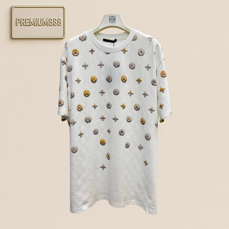 Louis Flower Jacquard Printed Full-Printed Short-Sleeved T-shirt