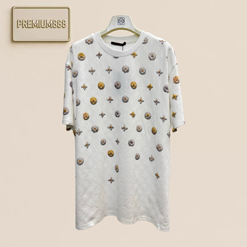 Louis Flower Jacquard Printed Full-Printed Short-Sleeved T-shirt