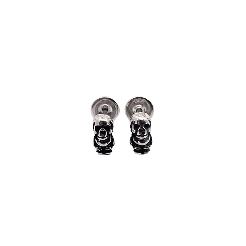 Chrome Hearts Skull Soldier Stud Earrings Sterling Silver Material DistresItem ID