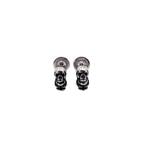 Chrome Hearts Skull Soldier Stud Earrings Sterling Silver Material DistresItem ID