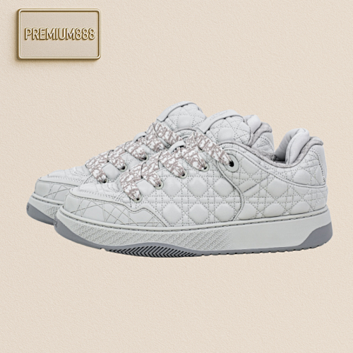 Erl X Dior B9S Leather Tweed Floral Pattern Embroidered Fashionable Sneakers For Men